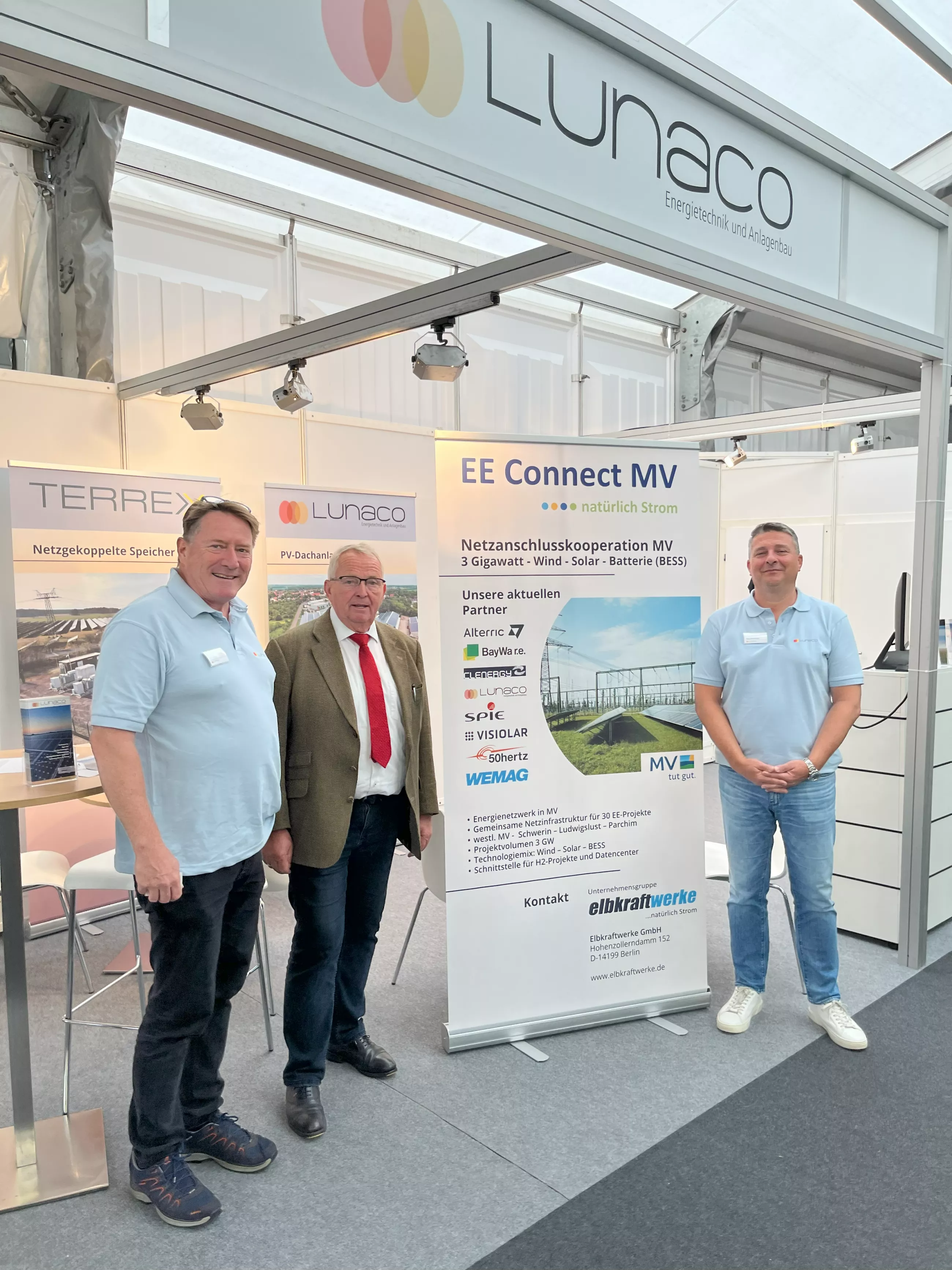 Landwirtschaftsminister Backhaus bei Vorstellung Kooperationsprojekt EE Connect MV am Lunaco-Messestand Landwirtschaftsminister Backhaus bei Vorstellung Kooperationsprojekt EE Connect MV am Lunaco-Messestand